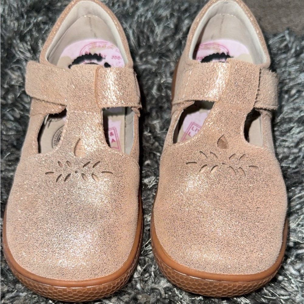 NWOT Livie & Luca Glittery Gold Kids Dress Shoes sz. 11